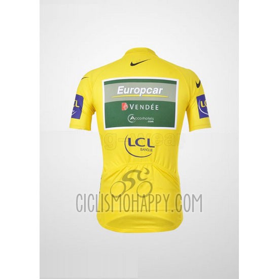 Europcar Lider Cycling Jersey Bib Short 2011 Men Short Sleeve Yellow